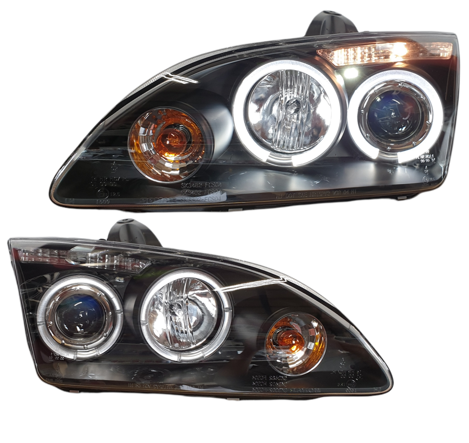 Led Angel Eyes Scheinwerfer schwarz für Ford Focus 05-08 MK2