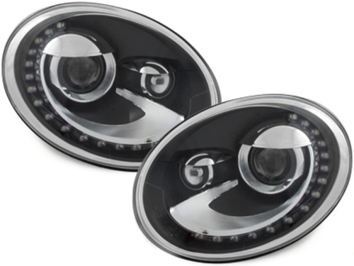 Led Tagfahrlicht Scheinwerfer für VW Beetle 06/2011+ schwarz