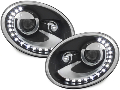 Led Tagfahrlicht Scheinwerfer für VW Beetle 06/2011+ schwarz
