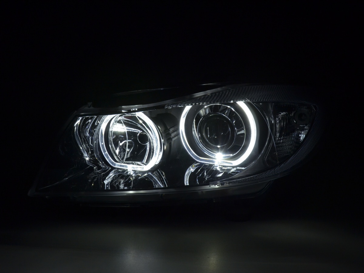 Led Angel Eyes Scheinwerfer schwarz für BMW 3er E90 E91 10/08-12 LCI Facelift DEPO