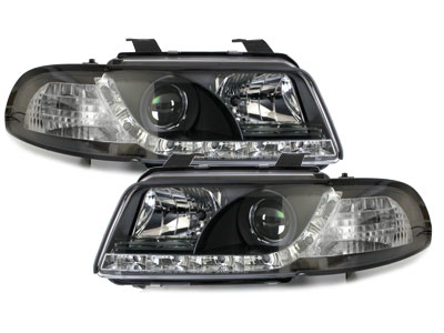 LED TAGFAHRLICHT Scheinwerfer für AUDI A4 B5 95-98 black schwarz
