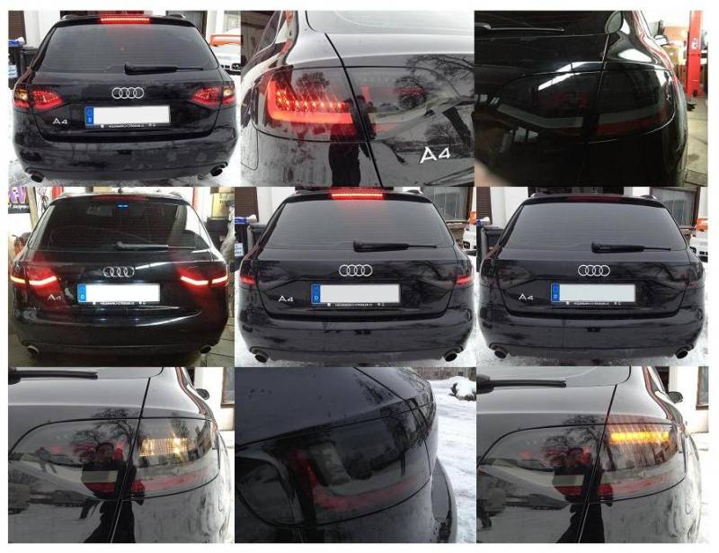 LITEC LED Rückleuchten schwarz mit dynamischem Blinker für Audi A4 B8 8K 08-11 Avant mit Halogen