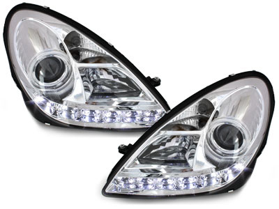 LED TAGFAHRLICHT Scheinwerfer chrom für MERCEDES SLK R171 04-11