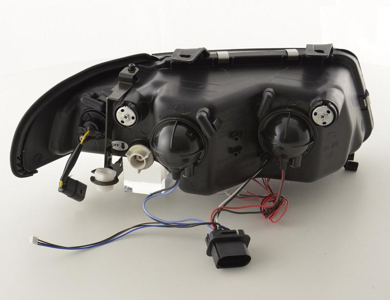Led Angel Eyes Scheinwerfer für AUDI A4 B5 99-01 2 Led-Ringe schwarz