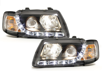 Scheinwerfer für AUDI A3 8L 96-00 Tagfahrlicht-Optik schwarz