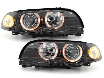 Angel Eyes Scheinwerfer für BMW E46 Coupe und Cabrio 98-03 schwarz DEPO