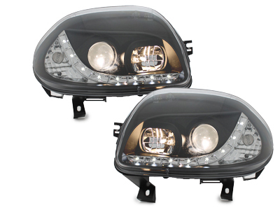 Scheinwerfer für Renault Clio II 98-01 Tagfahrlicht-Optik schwarz