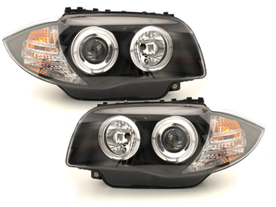 LED Angel Eyes Scheinwerfer für BMW E87 E81 04-11 schwarz Sonar