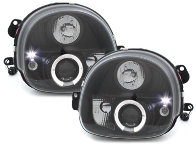 LED Angel Eyes Scheinwerfer für Renault Twingo 92-06 schwarz