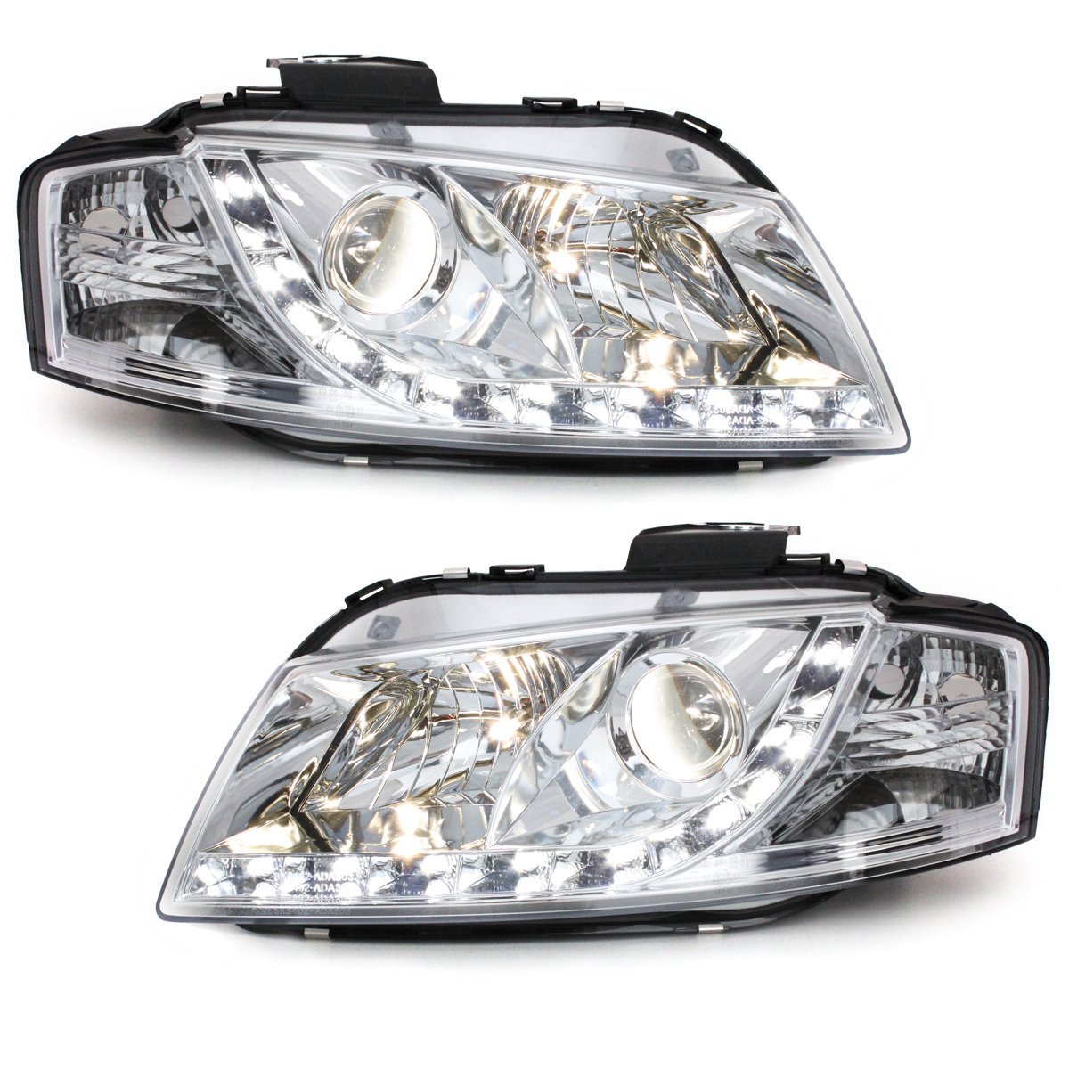 LED TAGFAHRLICHT Scheinwerfer für AUDI A3 8P 03-08 chrom