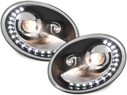 Led Tagfahrlicht Scheinwerfer für VW Beetle 06/2011+ schwarz