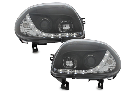 Scheinwerfer für Renault Clio II 98-01 Tagfahrlicht-Optik schwarz
