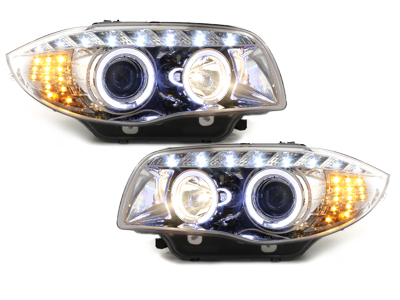 Tagfahrlicht-Optik Scheinwerfer für BMW 1er E87 E81 04-11 chrom