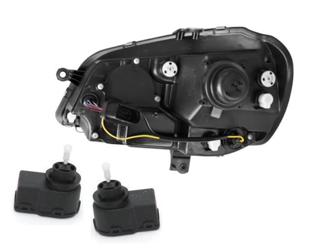 Tagfahrlicht-Optik Scheinwerfer für VW Polo 9N3 05-09 schwarz + LWR