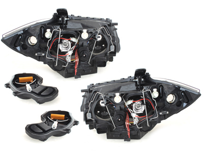 Highpower-LED Angel Eyes Scheinwerfer  für BMW 1er E87 E81 04-11 schwarz black