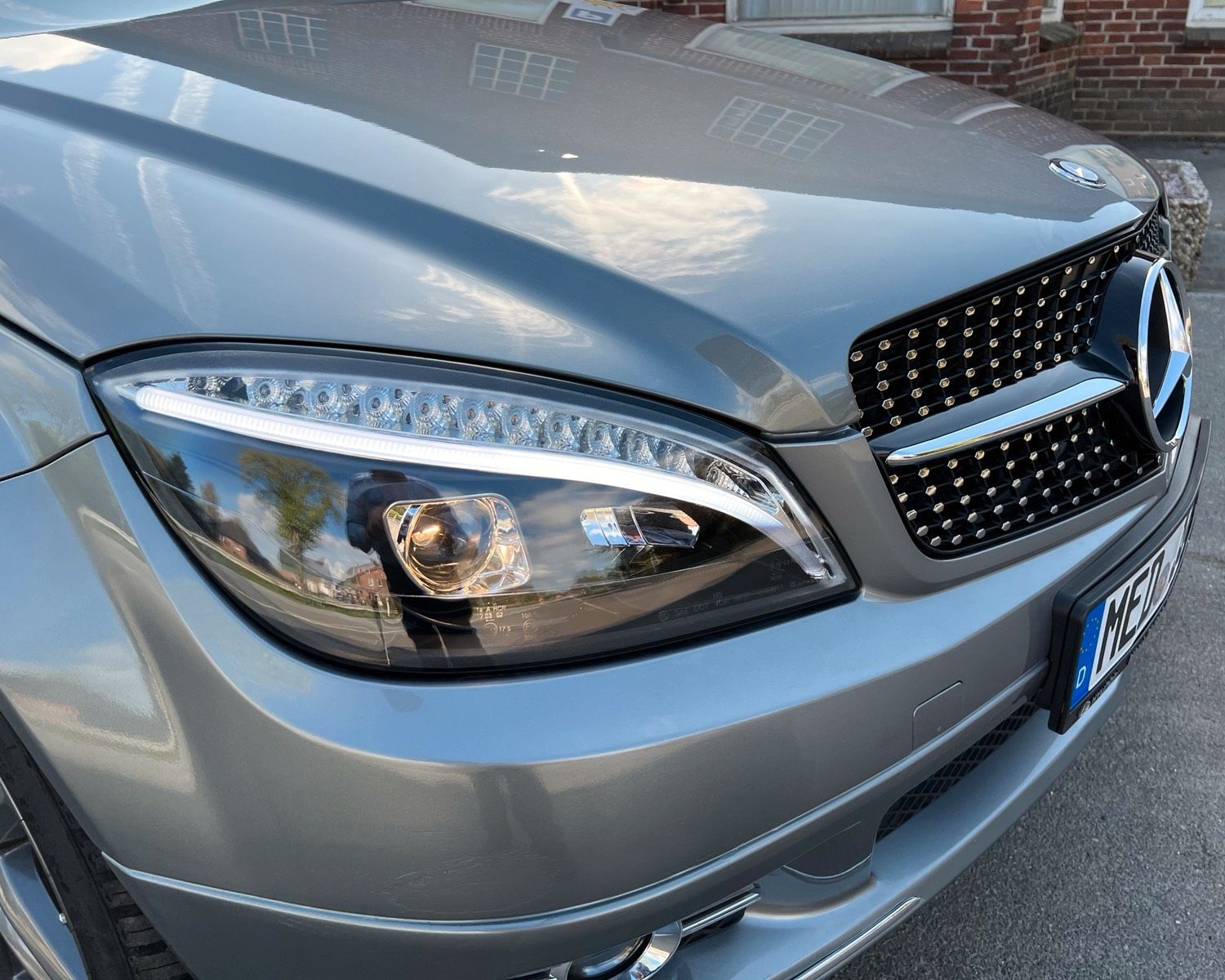 Scheinwerfer für Mercedes S204 W204 07-10 schwarz Lightbar Standlicht Laufblinker