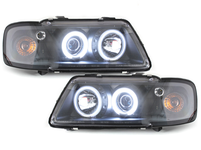 CCFL Angel Eyes Scheinwerfer für AUDI A3 8L 96-08/00 schwarz