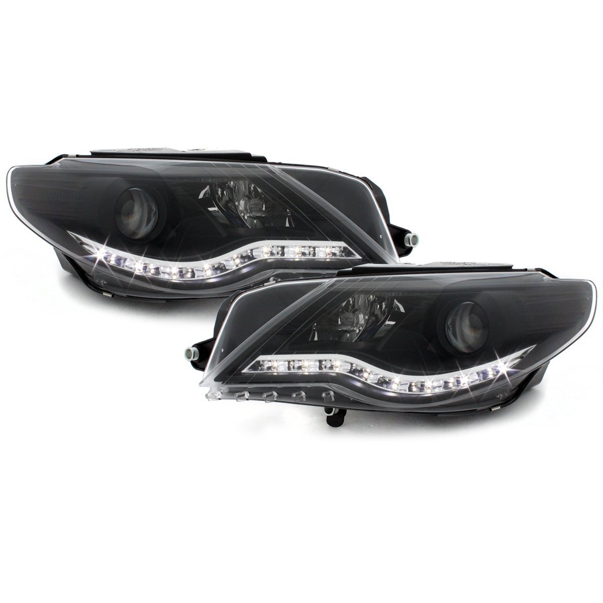Scheinwerfer für VW Passat CC 08-12 schwarz Tagfahrlicht-Optik