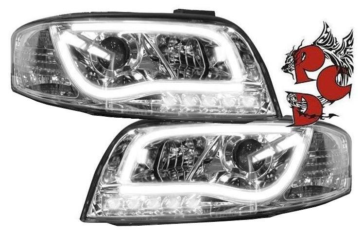 Light-Tube Scheinwerfer für Audi A6 4B C5 01-04 Facelift chrom