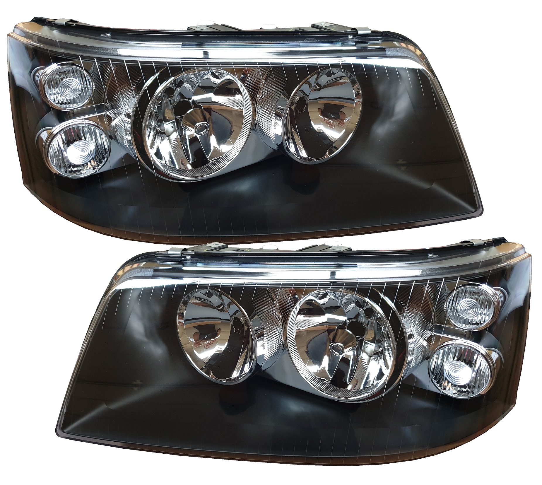 Scheinwerfer für VW T5 Bus 03-09 Klarglas schwarz links rechts