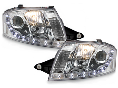 Led Tagfahrlicht Scheinwerfer für Audi TT 8N 98-05 chrom mit 12 Pins