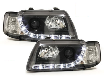 LED TAGFAHRLICHT Scheinwerfer für AUDI A3 8L 09.96-08.00 schwarz