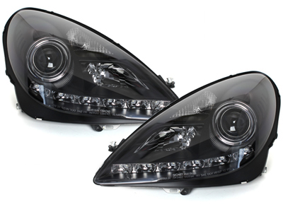 Scheinwerfer für MERCEDES BENZ SLK R171 04-11 TFL-Optik schwarz