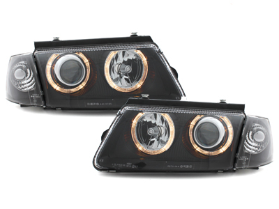 Scheinwerfer für VW Passat 3B 96-00 2 Standlichtringe schwarz DEPO