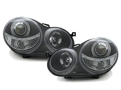 Scheinwerfer für VW Polo 9N 11.01-04.05 1 Standlichtring schwarz