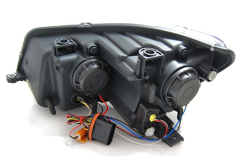Lightbar Tagfahrlicht Scheinwerfer schwarz für VW Caddy 10-15 dynamischer Blinker