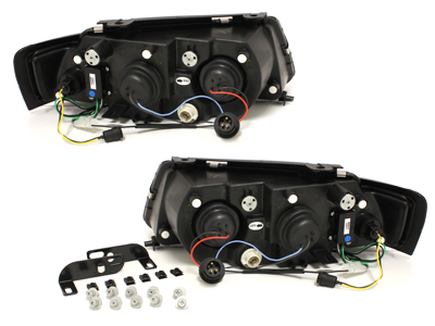 Scheinwerfer für VW Passat 3B 96-00 Tagfahrlicht-Optik chrom