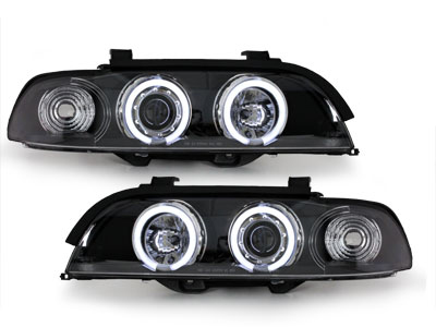 CCFL Angel Eyes Scheinwerfer für BMW E39 5er 95-00 schwarz