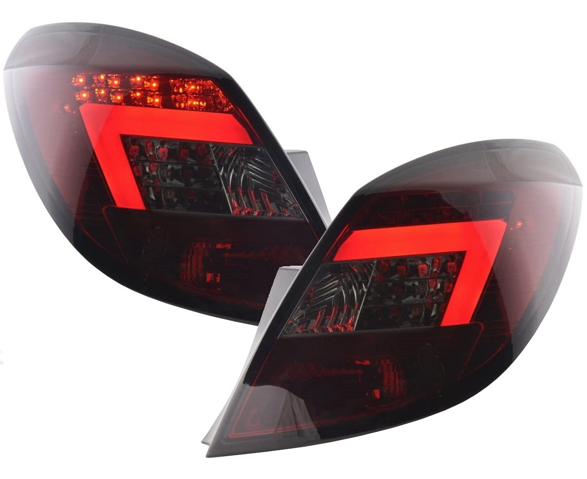 Lightbar LED Rückleuchten für Opel Corsa D 06-10 5-Türer red/smoke