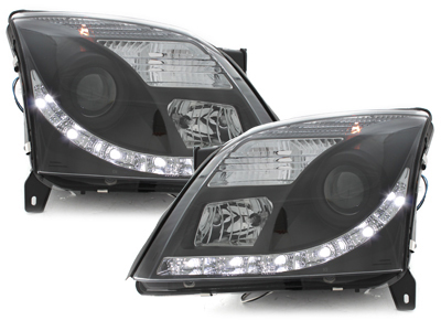 Tagfahrlicht-Optik Scheinwerfer für Opel Vectra C 02-08/05 schwarz
