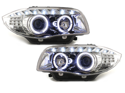 Tagfahrlicht-Optik Scheinwerfer für BMW 1er E87 E81 04-11 chrom