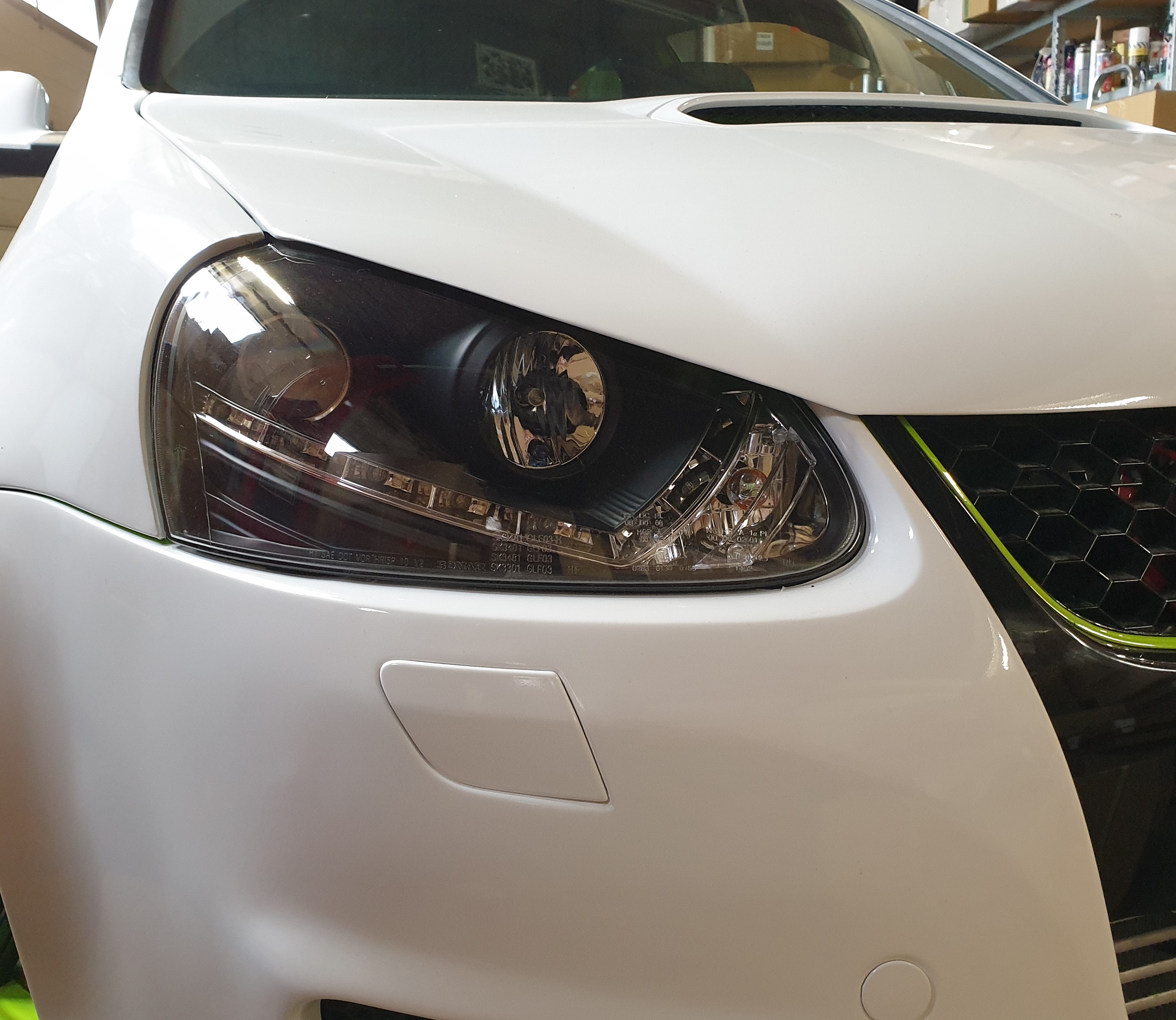 LED TAGFAHRLICHT Scheinwerfer für VW Golf 5 V 03-09 black schwarz