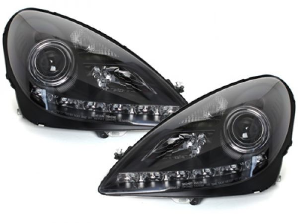 LED TAGFAHRLICHT Scheinwerfer schwarz für MERCEDES SLK R171 04-11