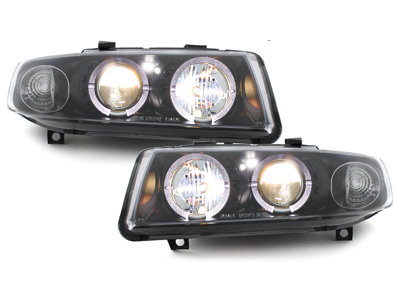 Led Angel Eyes Scheinwerfer Seat Leon Toledo 1M 99-04 schwarz