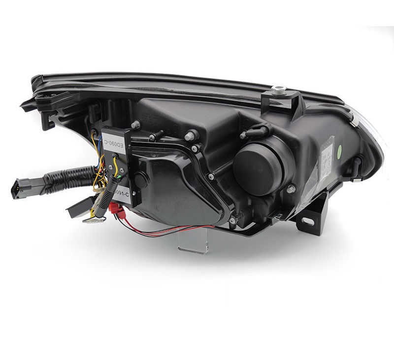 Xenon Scheinwerfer für BMW E60 E61 08-10 schwarz Led Angel Eyes D1S mit AFS
