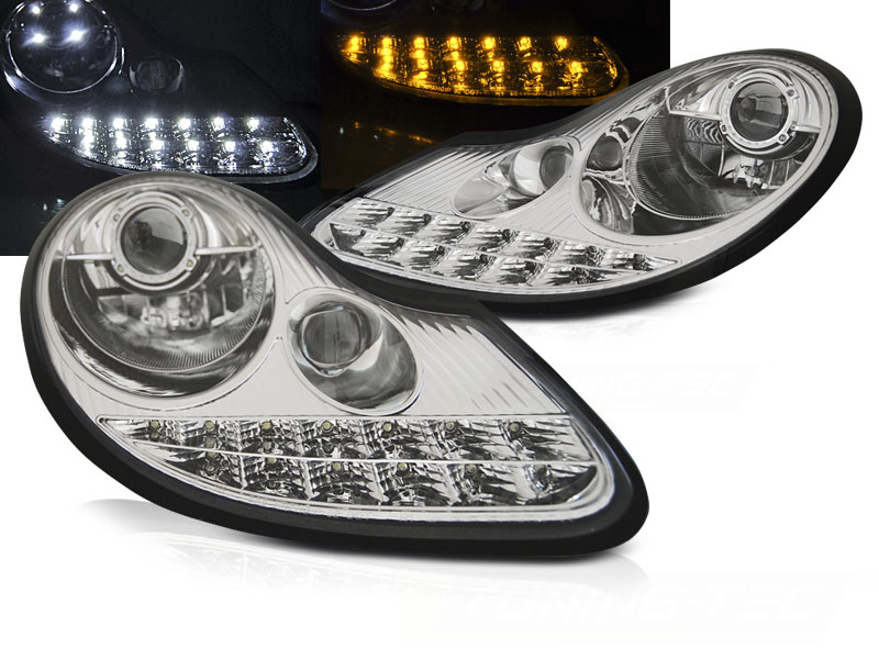 RHD headlights for Porsche 911 / 996 96-04 led positionlight led indicator chrome
