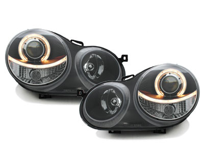 Scheinwerfer für VW Polo 9N 11.01-04.05 1 Standlichtring schwarz