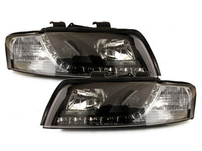 LED TAGFAHRLICHT Scheinwerfer für AUDI A4 8E 01-04 black schwarz