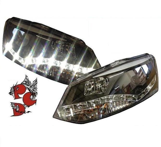 LED Tagfahrlicht Scheinwerfer für VW Polo 6R 09-14 schwarz SONAR
