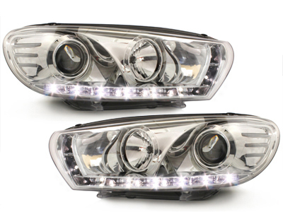 LED TAGFAHRLICHT Scheinwerfer für VW Scirocco 3 08-14 chrom