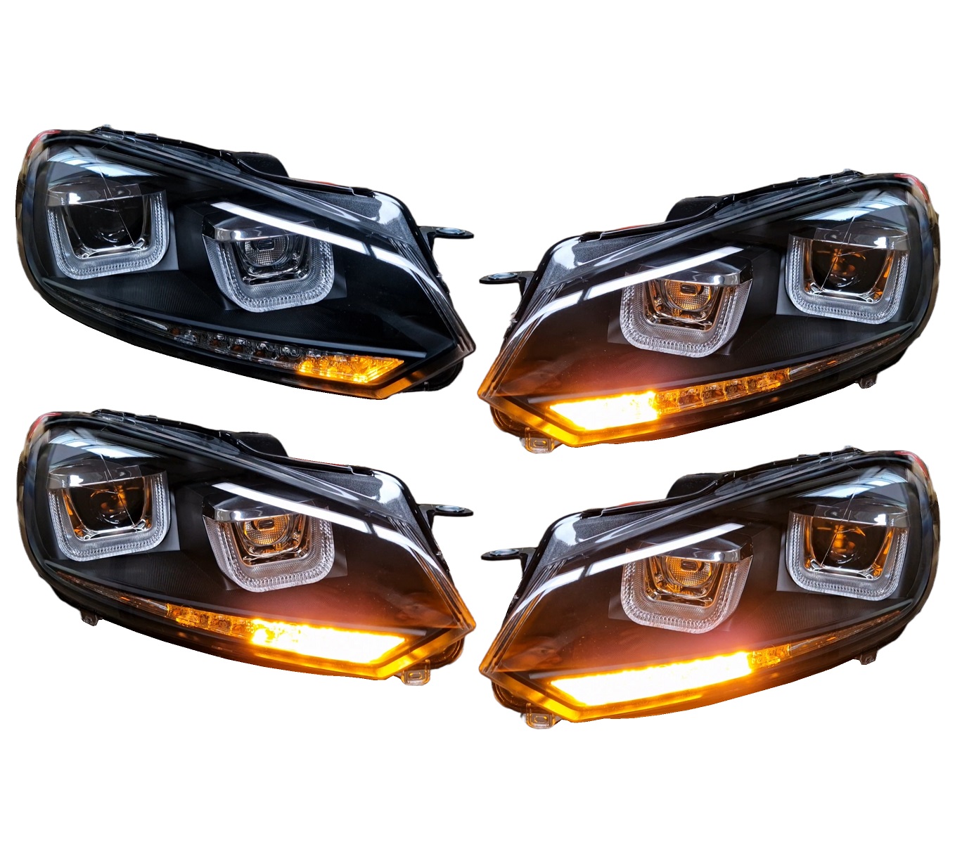 Scheinwerfer für VW Golf 6 08-12 schwarz mit Led Laufblinker EE