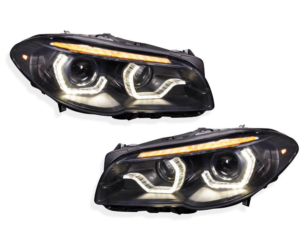 Xenon Scheinwerfer für BMW 5er F10 F11 Bj. 10-13 Led Tagfahrlicht dynamischer Blinker schwarz AFS