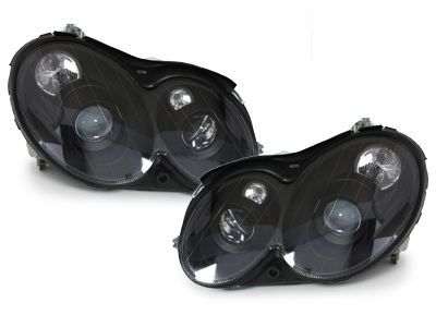 Scheinwerfer für Mercedes Benz CLK W209 02-09 schwarz Klarglas