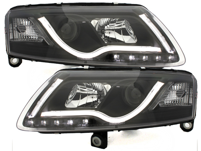 Lightbar Scheinwerfer für AUDI A6 4F 04-08 TAGFAHRLICHT schwarz