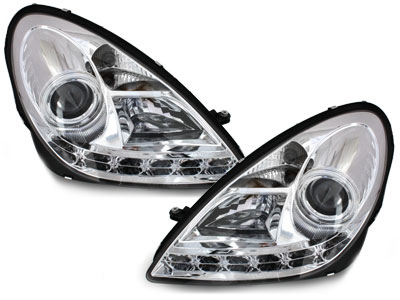 LED TAGFAHRLICHT Scheinwerfer chrom für MERCEDES SLK R171 04-11