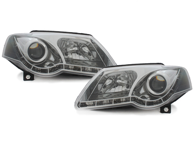 Scheinwerfer für VW Passat 3C B6 05-10 Tagfahrlicht-Optik chrom Sonar